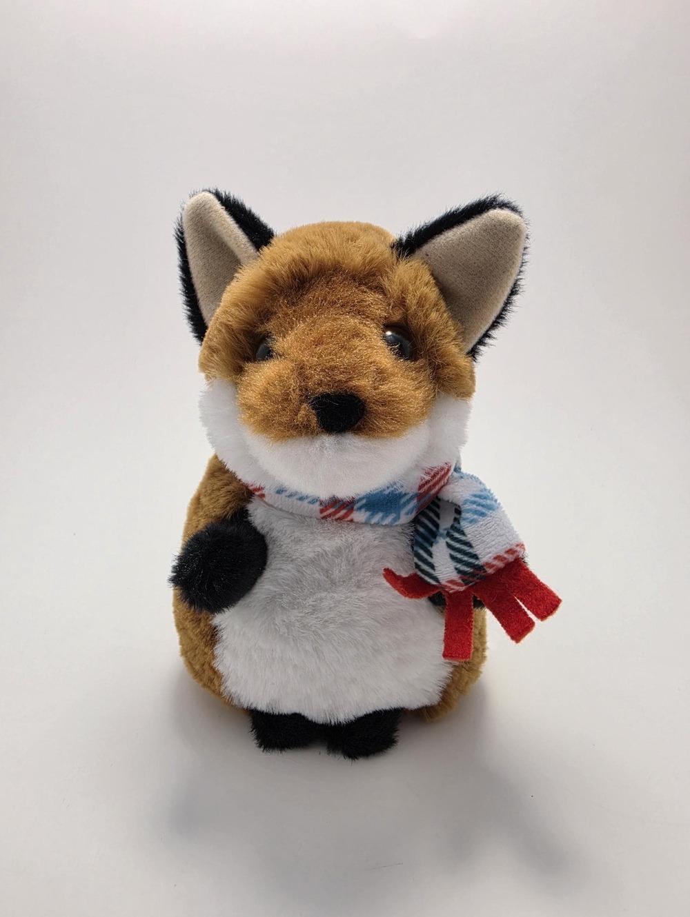 Vintage Douglas Plush Red Fox - Soft Fox Plaid Scarf, Douglas Plush (6 inch)